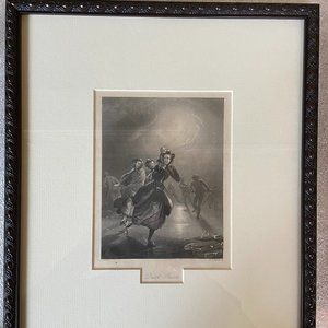 Mid 19th Century Dutch Skaters Figurative Print, Framed